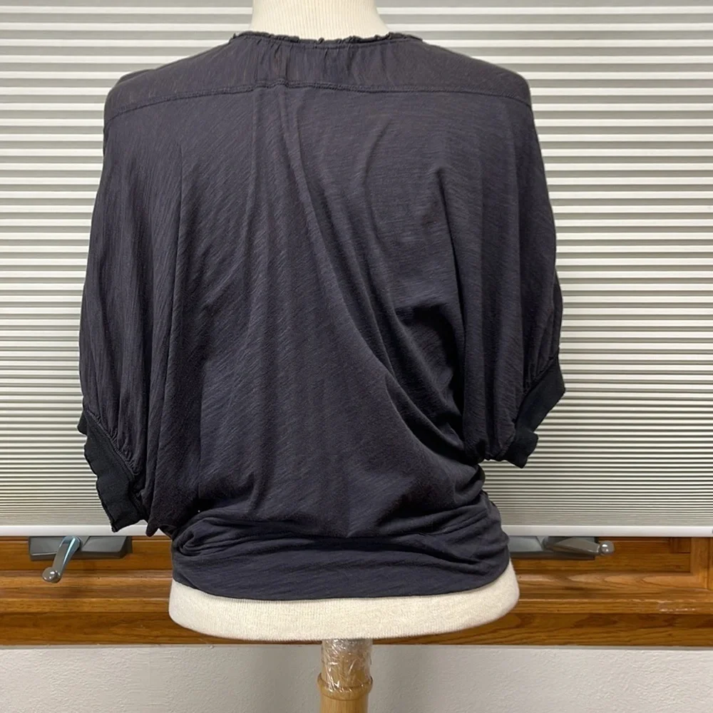 Free People Blue Dohlman Sleeve Cropped Top Size Small